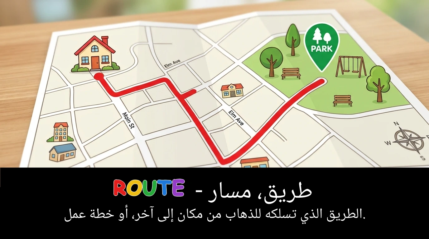 Arabic Illustration for route